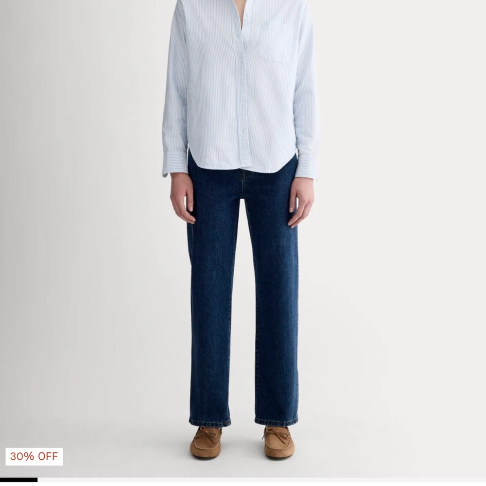 Everlane Dark Blue Way High Straight Leg Jeans